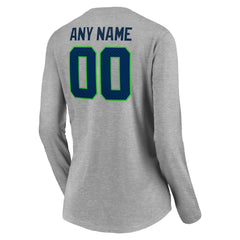 Seattle Seahawks Women's Team Authentic Custom Long Sleeve V-Neck T-Shirt Gray