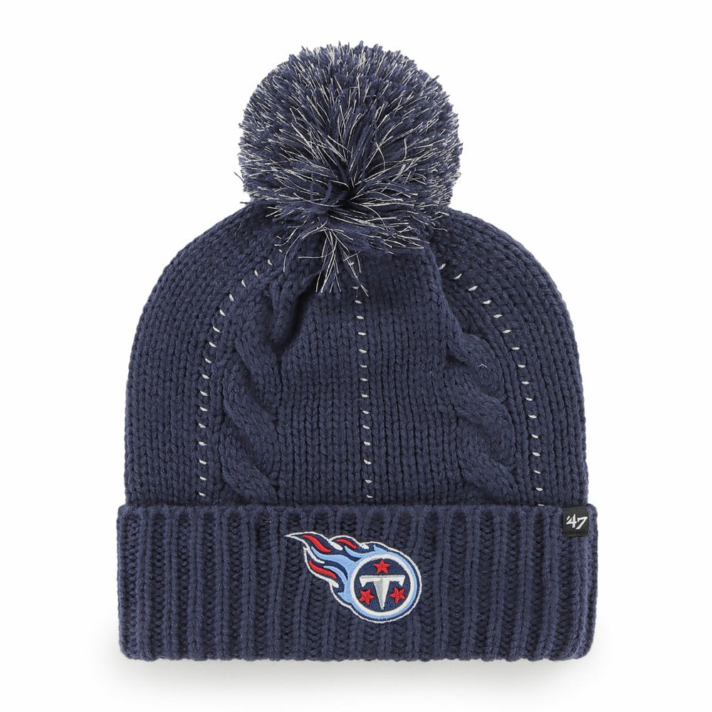 Tennessee Titans '47 Women's Bauble Cuffed Knit Hat with Pom Navy
