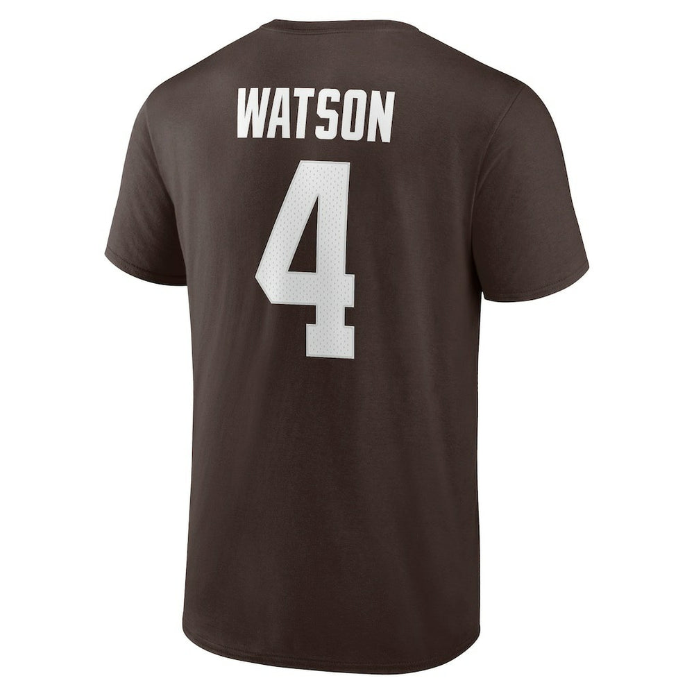 Deshaun Watson Cleveland Browns Player Icon Name & Number T-Shirt Brown