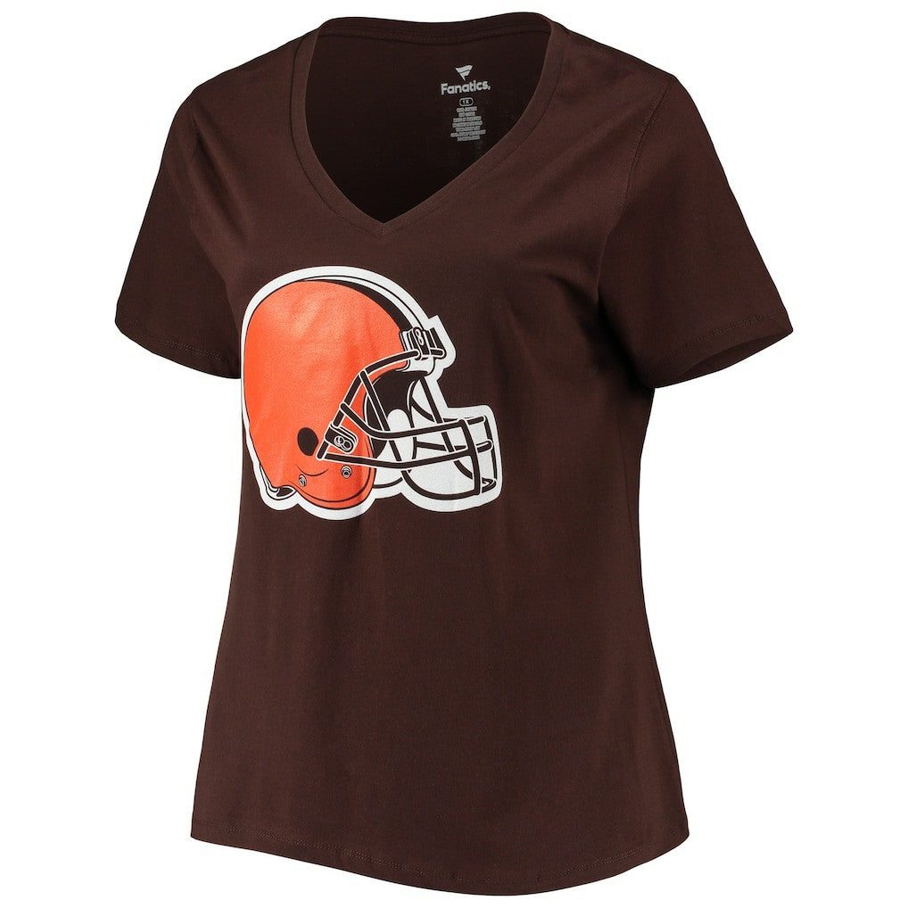 Deshaun Watson Cleveland Browns Women's Plus Size Player Name & Number V-Neck T-Shirt Brown