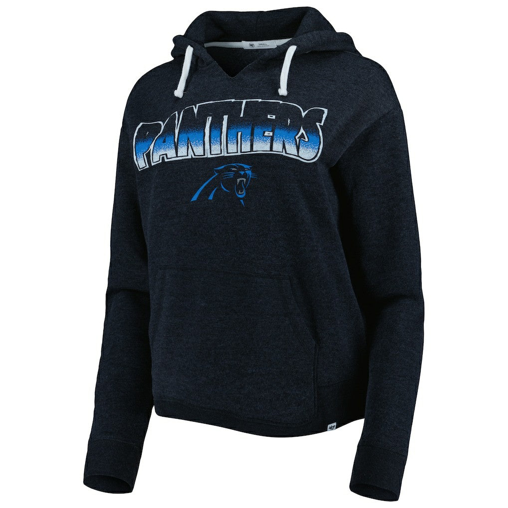 Carolina Panthers '47 Women's Color Rise Kennedy Notch Neck Pullover Hoodie Black