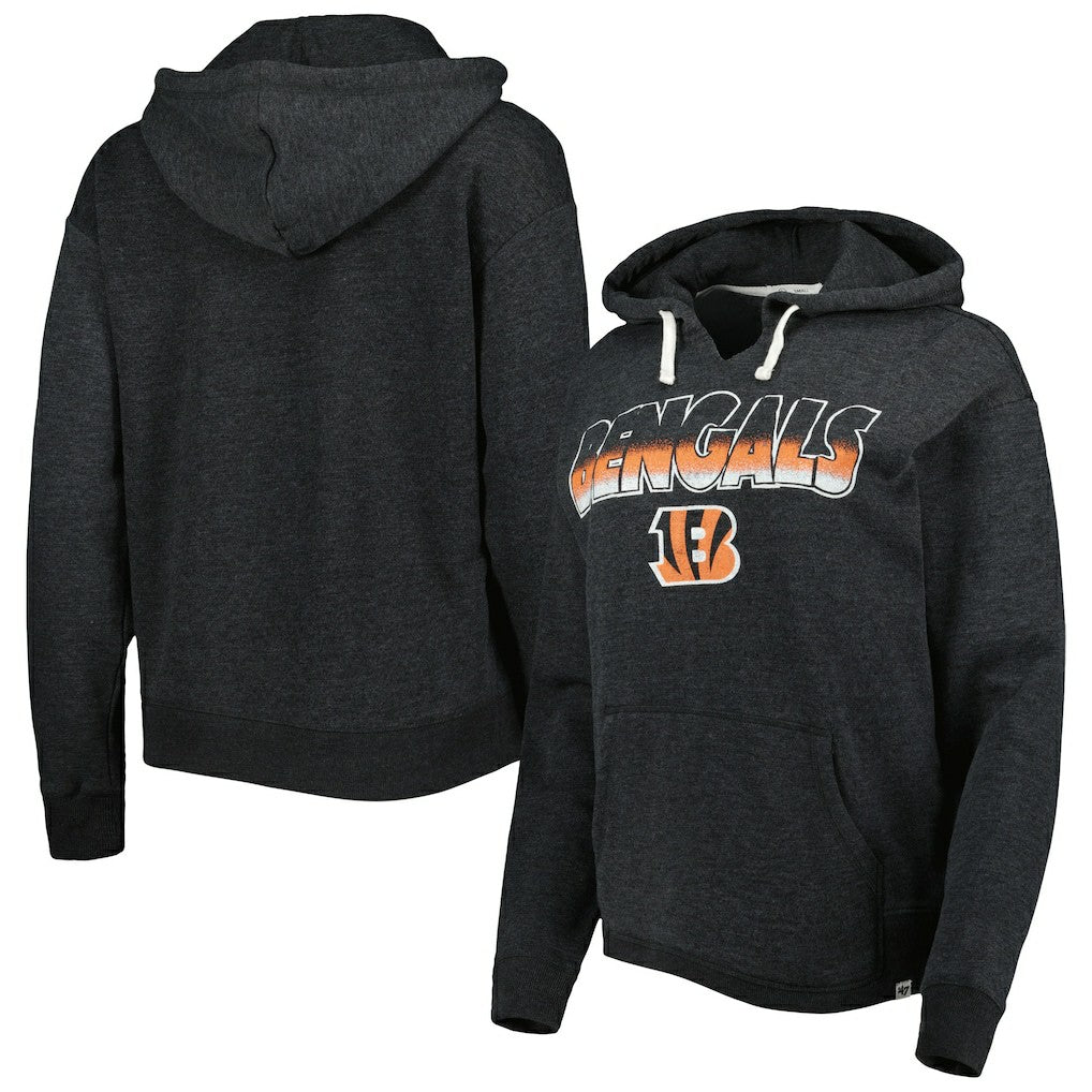 Cincinnati Bengals '47 Women's Color Rise Kennedy Pullover Hoodie Black