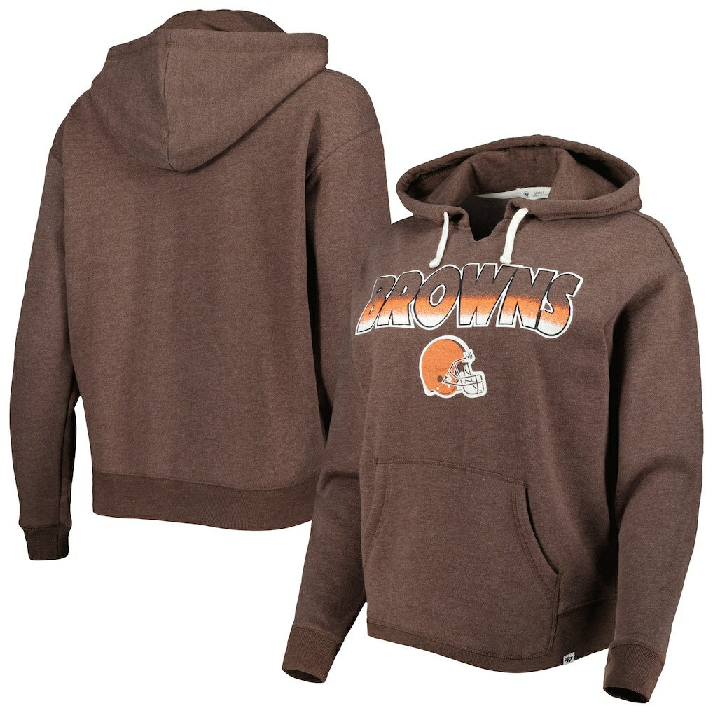 Cleveland Browns '47 Women's Color Rise Kennedy Pullover Hoodie Brown