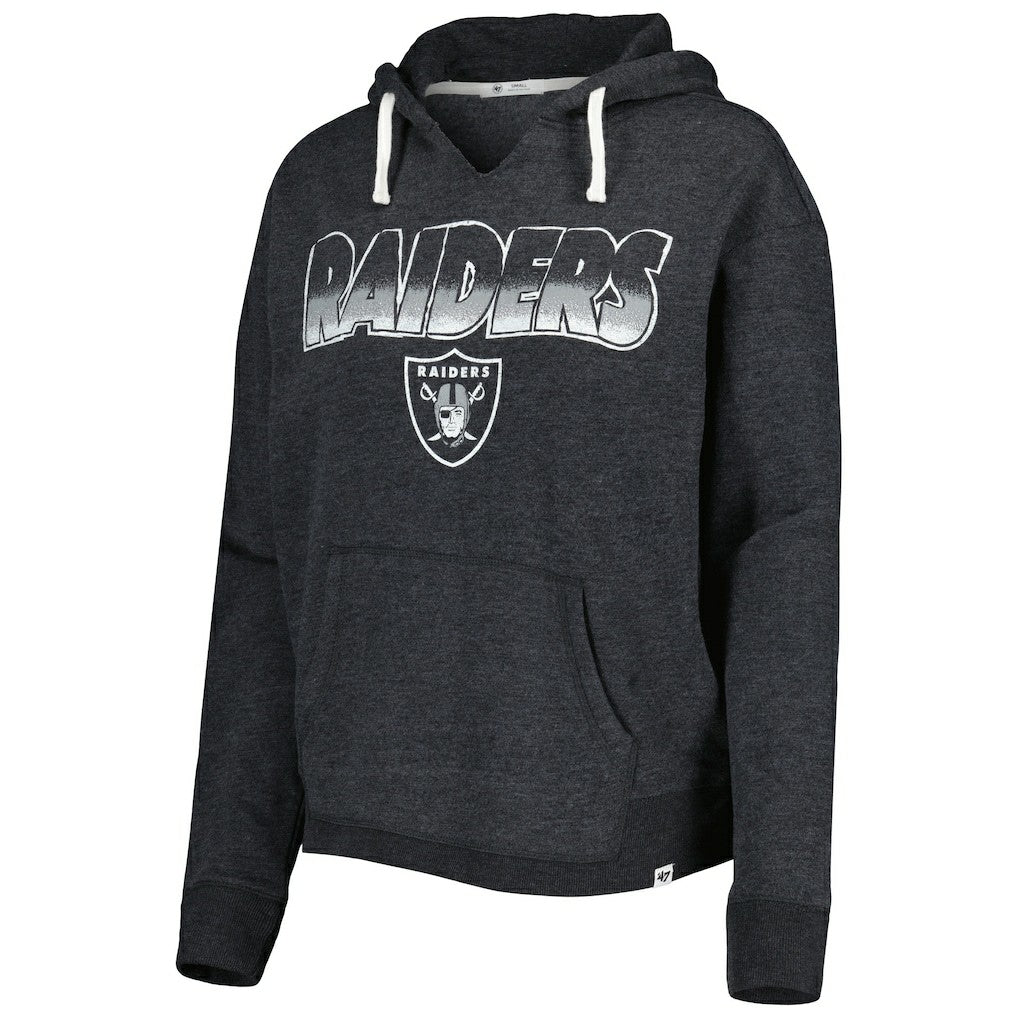 Las Vegas Raiders '47 Women's Color Rise Kennedy Notch Neck Pullover Hoodie Black