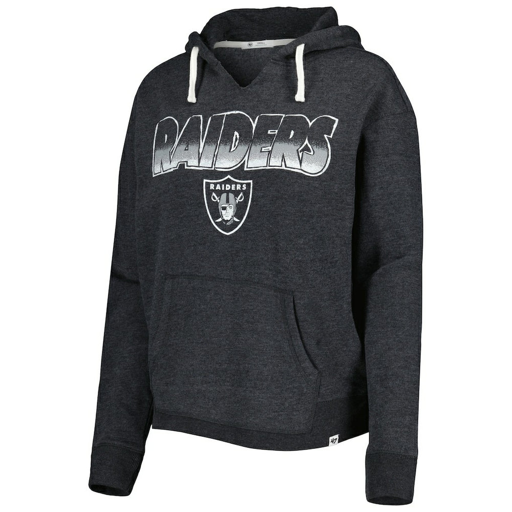 Las Vegas Raiders '47 Women's Color Rise Kennedy Notch Neck Pullover Hoodie Black