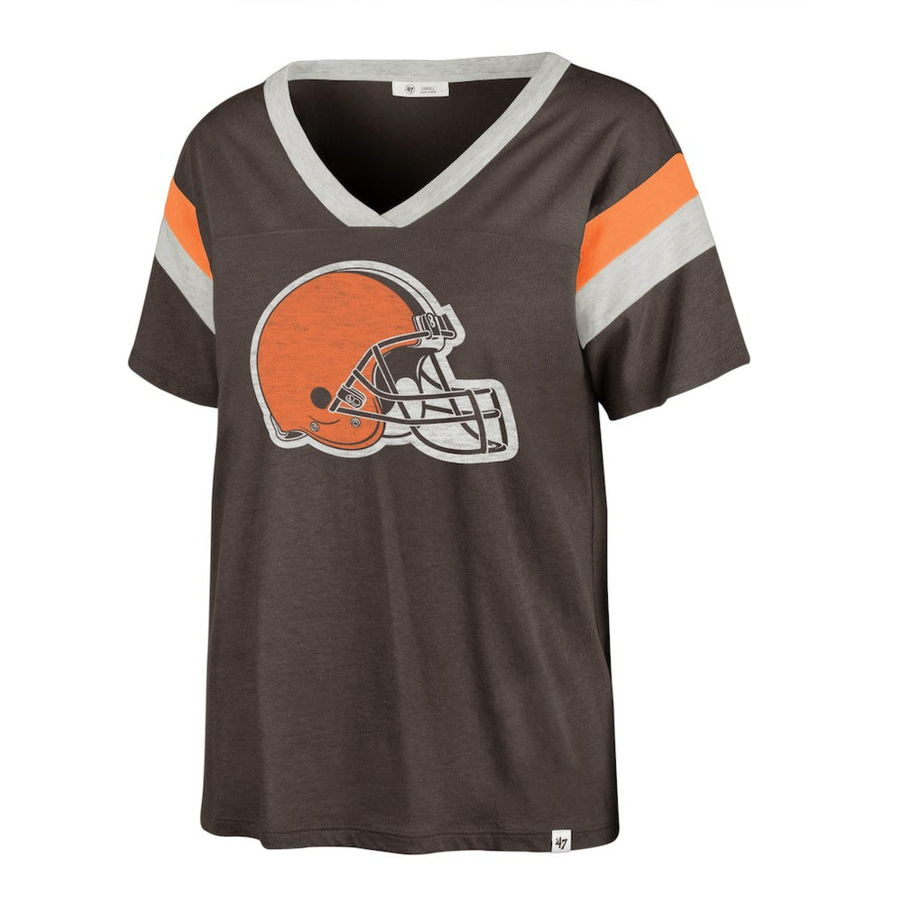 Cleveland Browns '47 Women's Phoenix V-Neck T-Shirt Brown