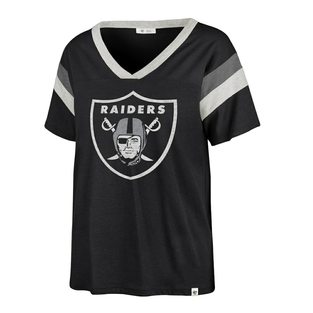 Las Vegas Raiders '47 Women's Phoenix V-Neck T-Shirt Black
