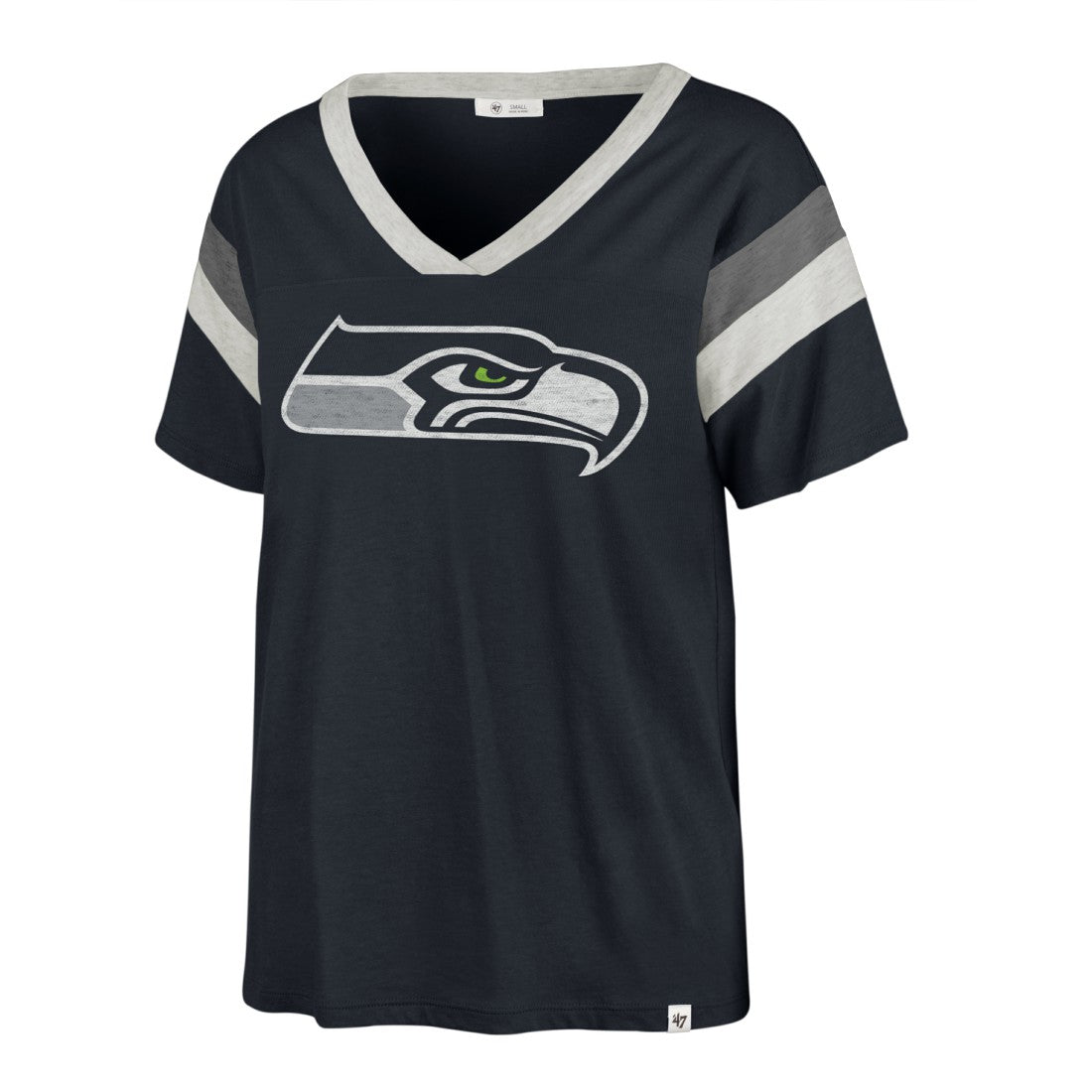 Seattle Seahawks '47 Women's Phoenix V-Neck T-Shirt Navy