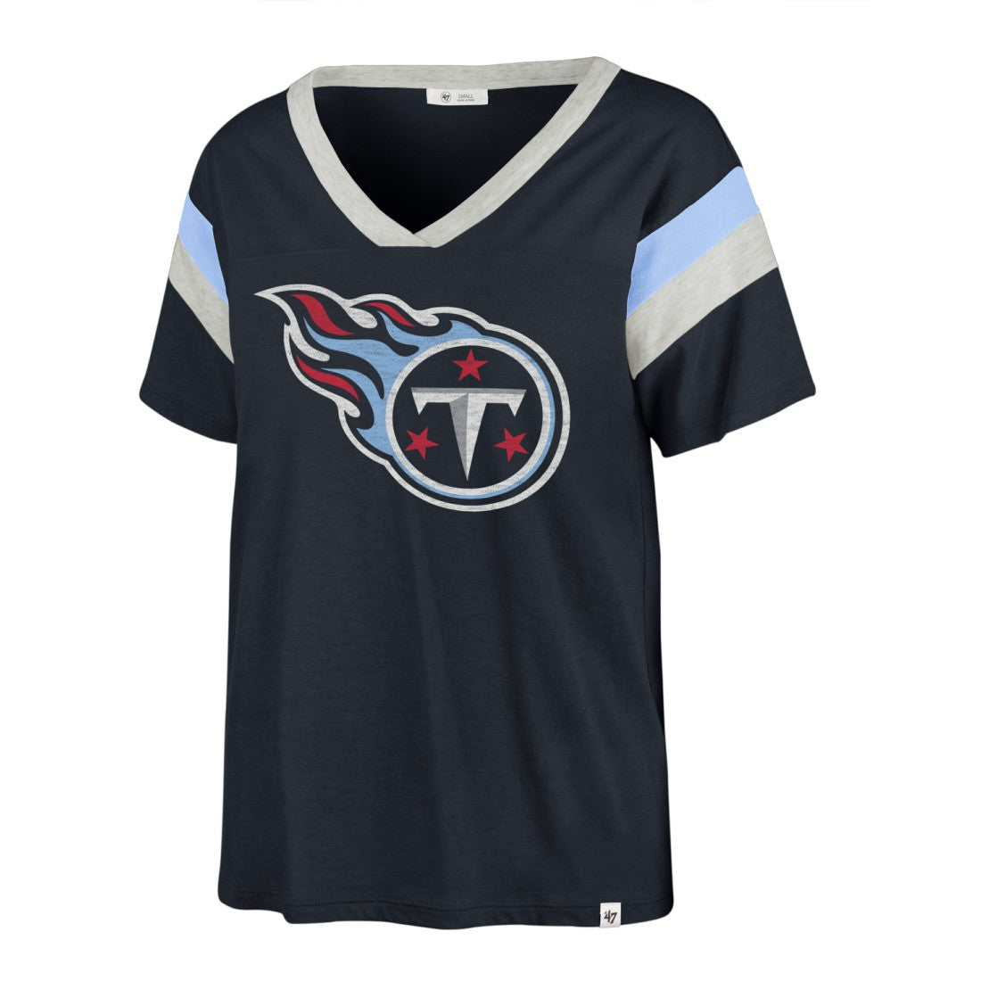 Tennessee Titans '47 Women's Phoenix V-Neck T-Shirt Navy