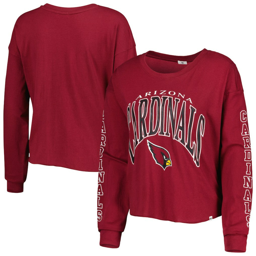 Arizona Cardinals '47 Women's Skyler Parkway Cropped Long Sleeve T-Shirt Cardinal
