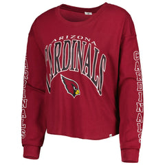 Arizona Cardinals '47 Women's Skyler Parkway Cropped Long Sleeve T-Shirt Cardinal