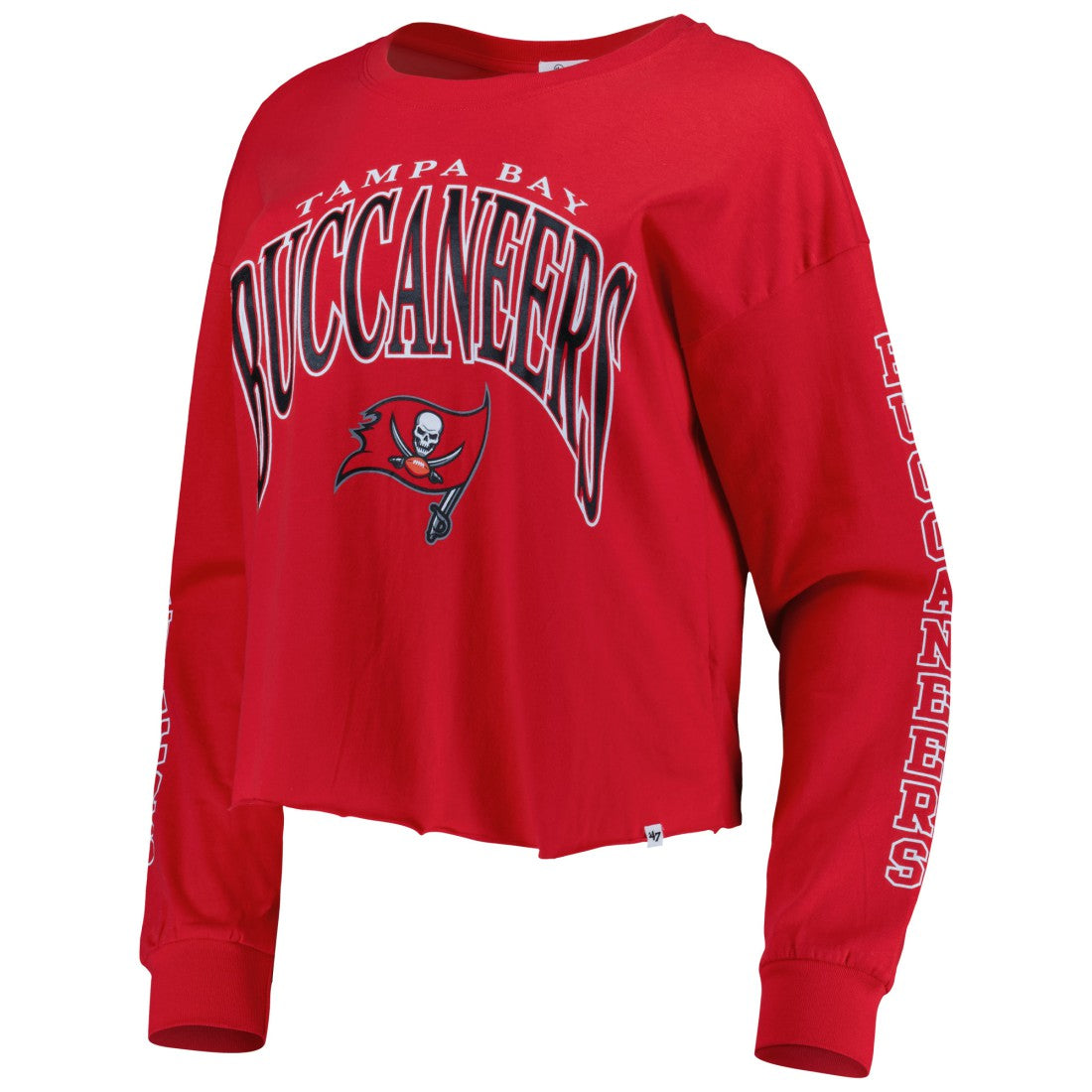 Tampa Bay Buccaneers '47 Women's Skyler Parkway Cropped Long Sleeve T-Shirt Red