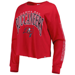 Tampa Bay Buccaneers '47 Women's Skyler Parkway Cropped Long Sleeve T-Shirt Red