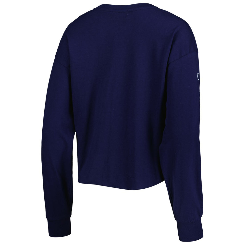 Tennessee Titans '47 Women's Skyler Parkway Cropped Long Sleeve T-Shirt Navy