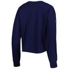 Tennessee Titans '47 Women's Skyler Parkway Cropped Long Sleeve T-Shirt Navy