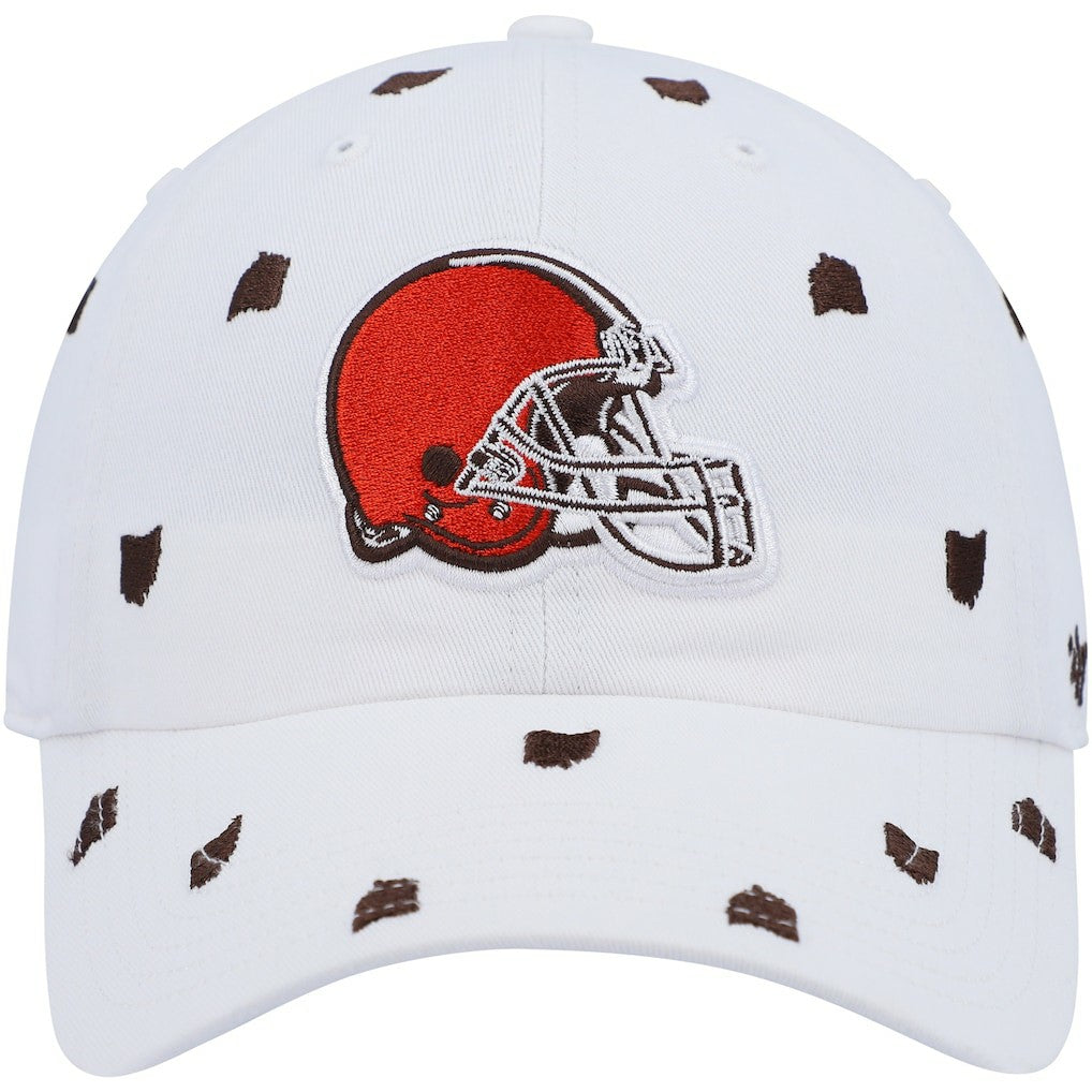 Cleveland Browns '47 Women's Confetti Clean Up Logo Adjustable Hat White