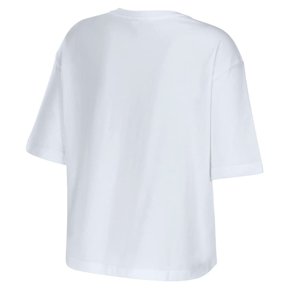 Cleveland Browns WEAR by Erin Andrews Women's Boxy Floral Cropped T-Shirt White