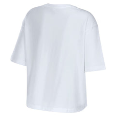 Cleveland Browns WEAR by Erin Andrews Women's Boxy Floral Cropped T-Shirt White