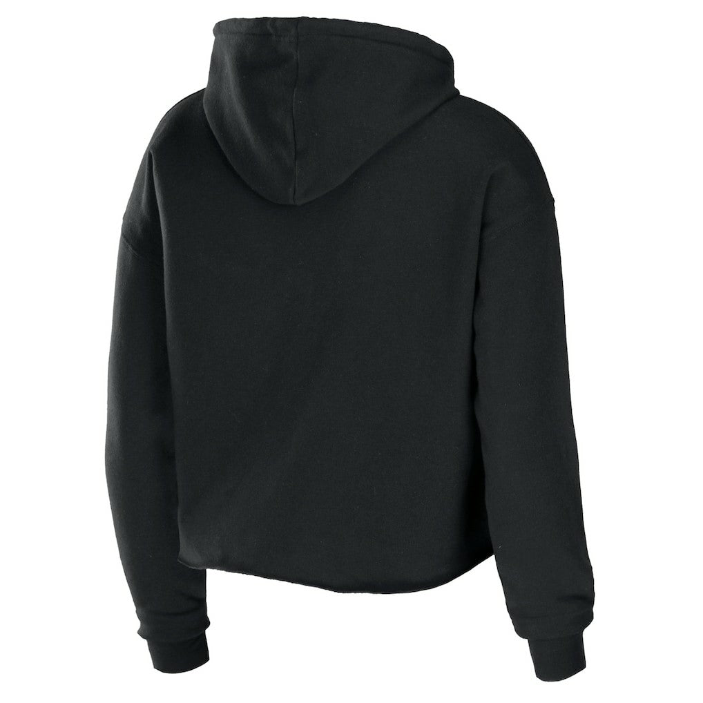 Los Angeles Rams WEAR by Erin Andrews Women's Cropped Sponge Fleece Pullover Hoodie Black