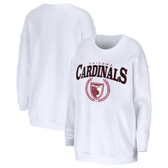 Arizona Cardinals WEAR by Erin Andrews Women's Oversized Pullover Sweatshirt White