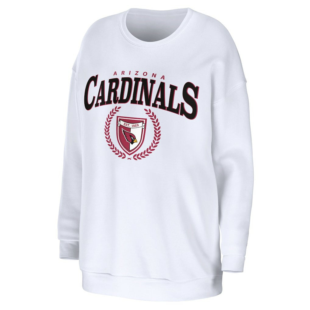 Arizona Cardinals WEAR by Erin Andrews Women's Oversized Pullover Sweatshirt White