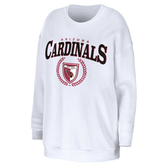 Arizona Cardinals WEAR by Erin Andrews Women's Oversized Pullover Sweatshirt White