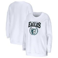 Philadelphia Eagles WEAR by Erin Andrews Women's Oversized Pullover Sweatshirt White