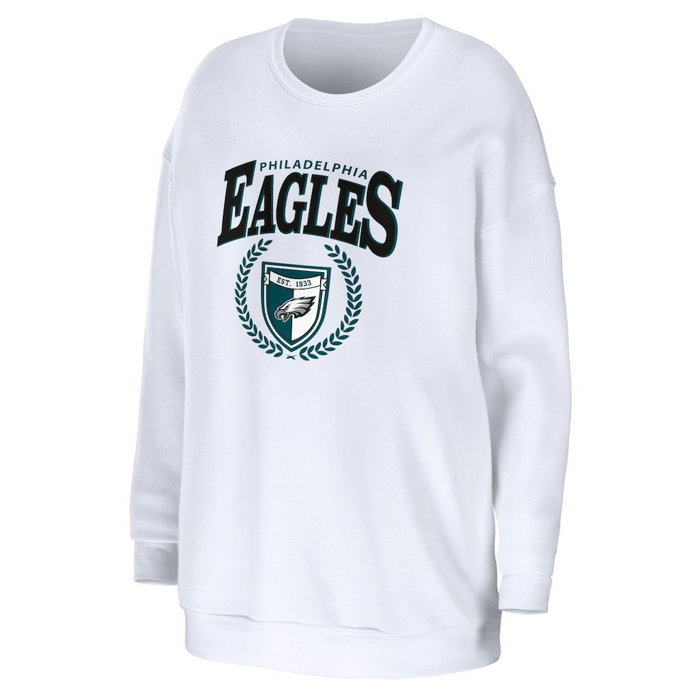 Philadelphia Eagles WEAR by Erin Andrews Women's Oversized Pullover Sweatshirt White