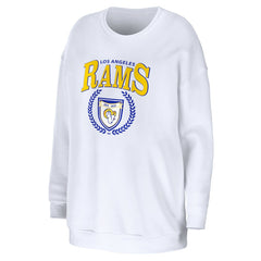Los Angeles Rams WEAR by Erin Andrews Women's Oversized Pullover Sweatshirt White