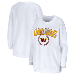 Washington Commanders WEAR by Erin Andrews Women's Oversized Pullover Sweatshirt White