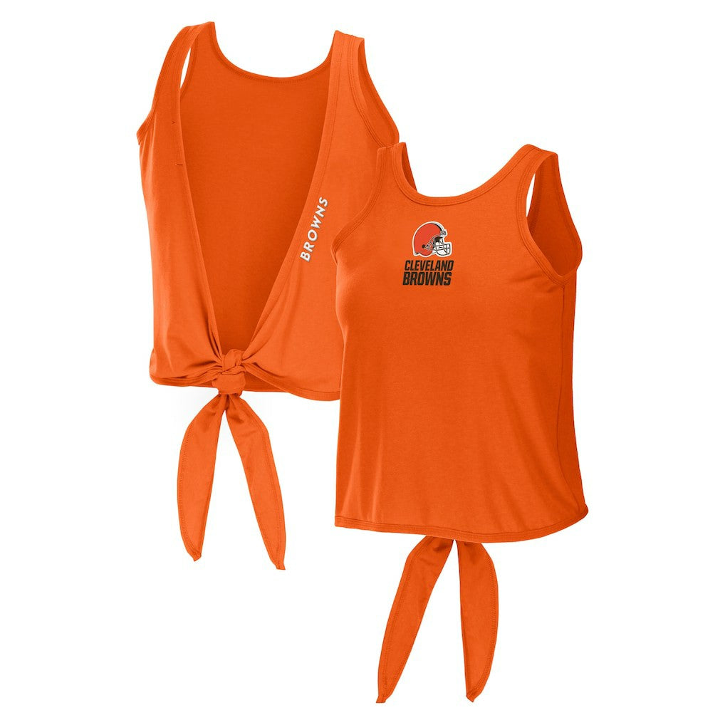 Cleveland Browns WEAR by Erin Andrews Women's Open Back Twist Tie Tank Top Orange