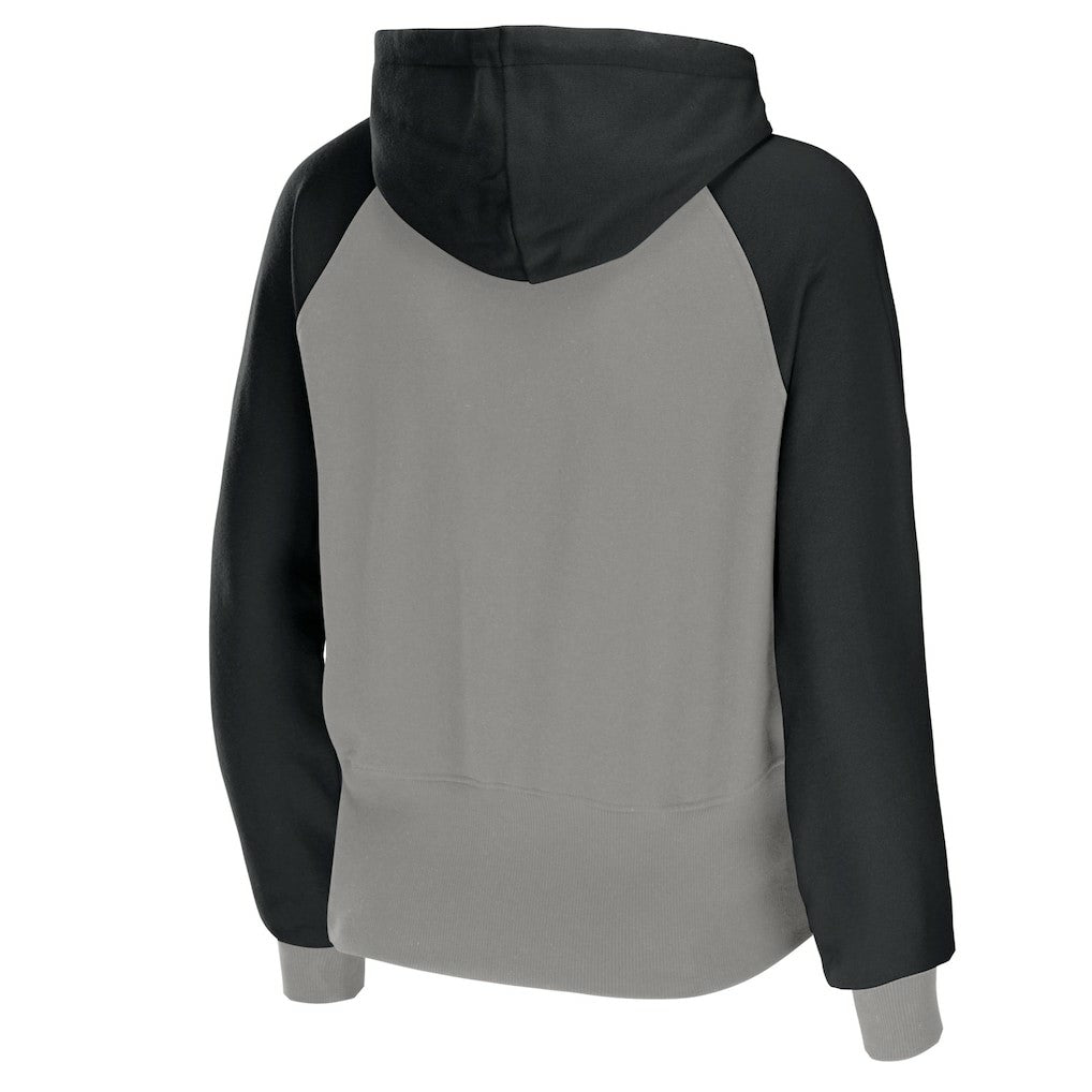 Las Vegas Raiders WEAR by Erin Andrews Women's Colorblock Lightweight Full-Zip Hoodie Silver