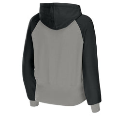 Las Vegas Raiders WEAR by Erin Andrews Women's Colorblock Lightweight Full-Zip Hoodie Silver
