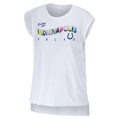 Indianapolis Colts WEAR by Erin Andrews Women's Greetings From Muscle T-Shirt White