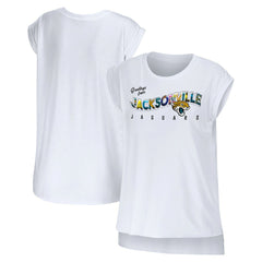 Jacksonville Jaguars WEAR by Erin Andrews Women's Greetings From Muscle T-Shirt White
