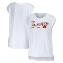 Washington Commanders WEAR by Erin Andrews Women's Greetings From Muscle T-Shirt White