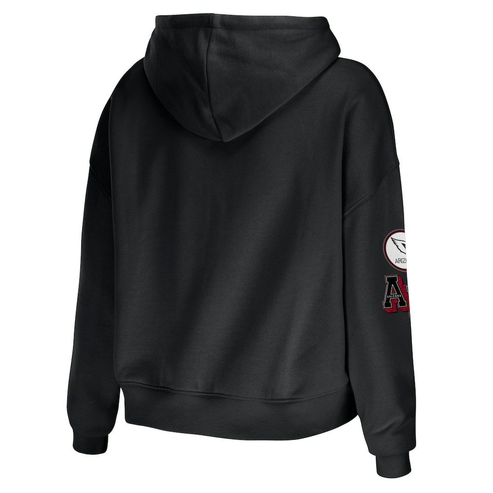 Arizona Cardinals WEAR by Erin Andrews Women's Modest Cropped Pullover Hoodie Black