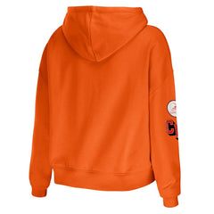 Cleveland Browns WEAR by Erin Andrews Women's Modest Cropped Pullover Hoodie Orange