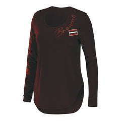 Cleveland Browns WEAR by Erin Andrews Women's Team Scoop Neck T-Shirt Brown