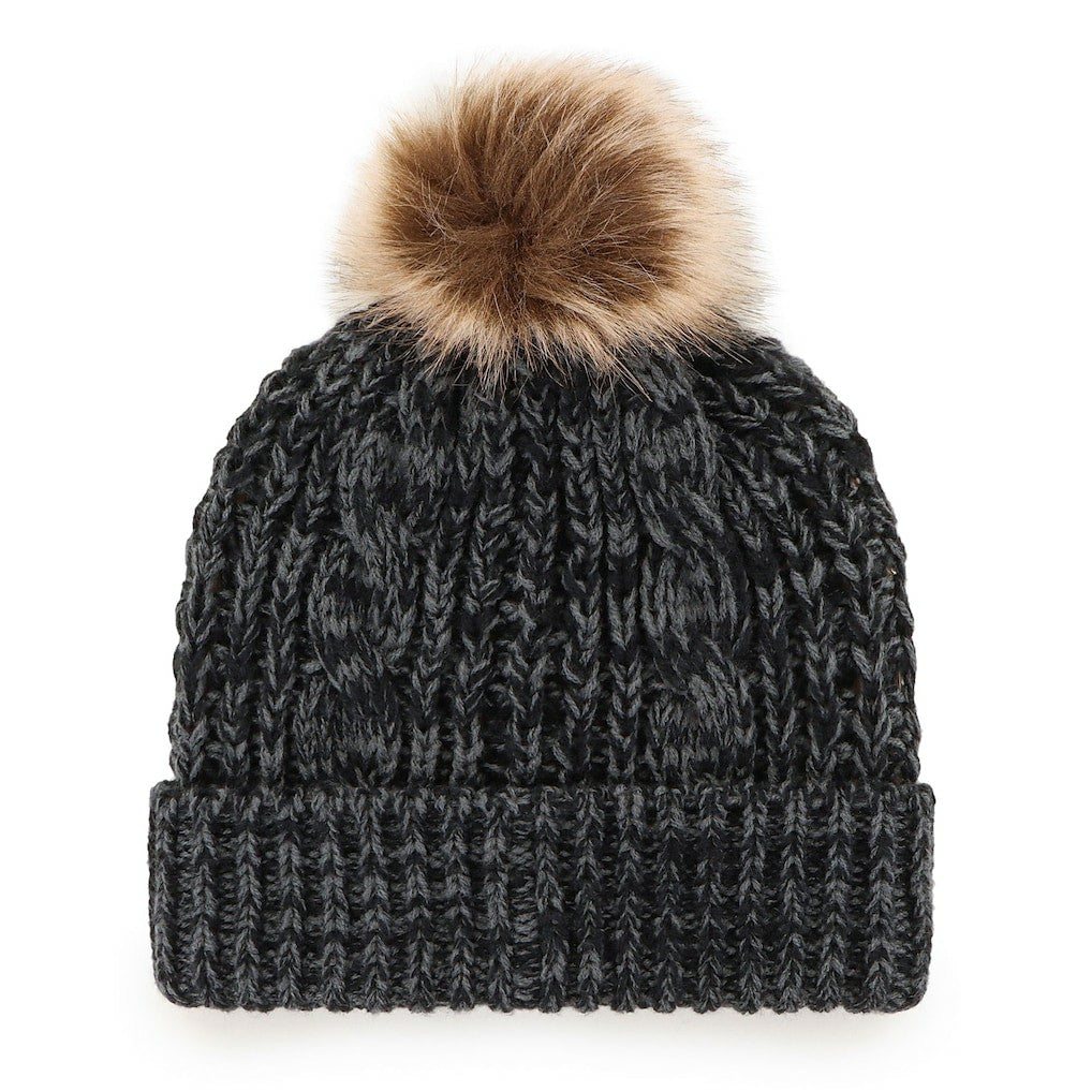 Carolina Panthers '47 Women's Meeko Cuffed Knit Hat with Pom Black
