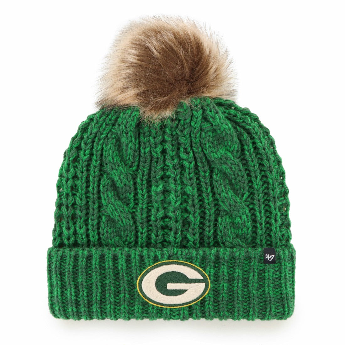 Green Bay Packers '47 Women's Meeko Cuffed Knit Hat with Pom Green