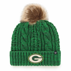 Green Bay Packers '47 Women's Meeko Cuffed Knit Hat with Pom Green