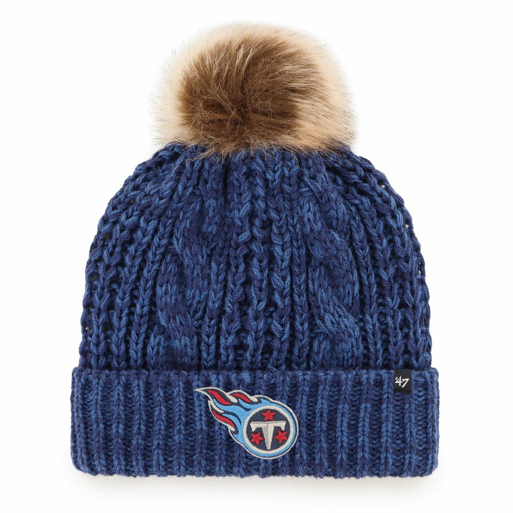 Tennessee Titans '47 Women's Meeko Cuffed Knit Hat with Pom Navy