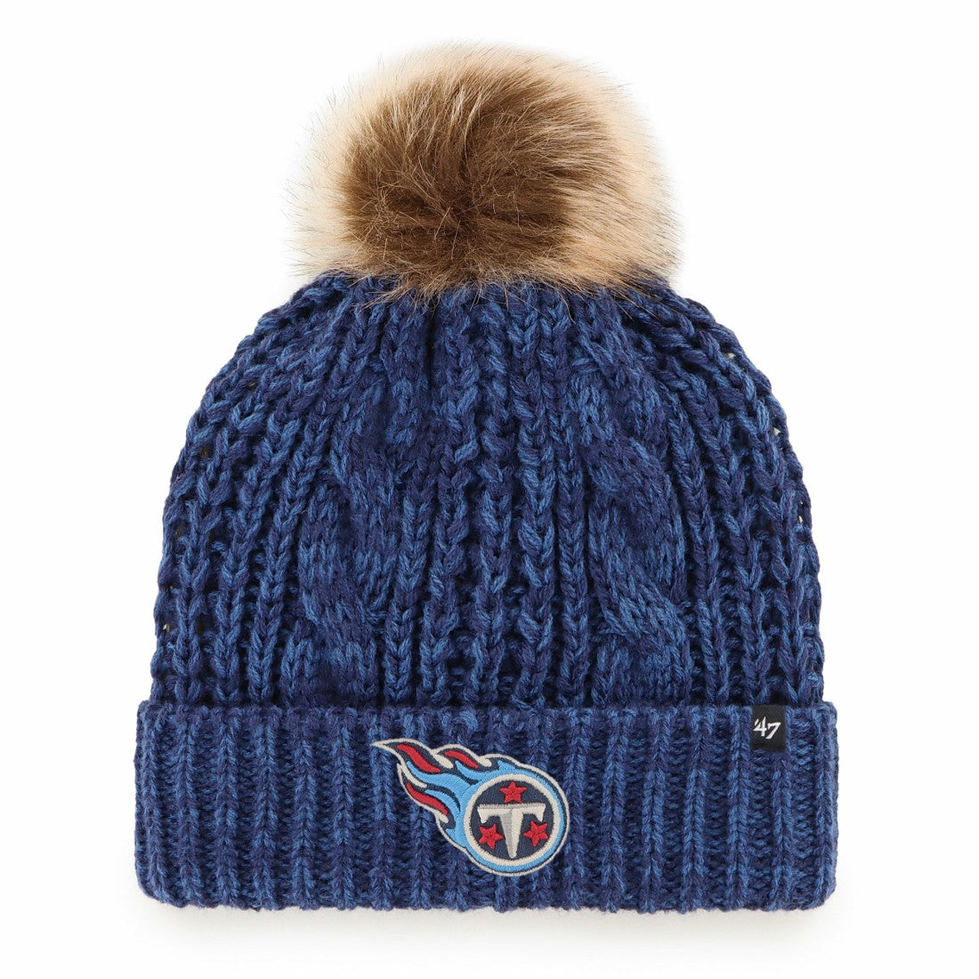 Tennessee Titans '47 Women's Meeko Cuffed Knit Hat with Pom Navy