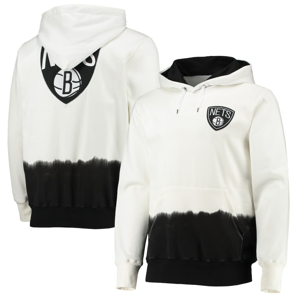 Brooklyn Nets FISLL Double Dribble Dip-Dye Pullover Hoodie Oatmeal
