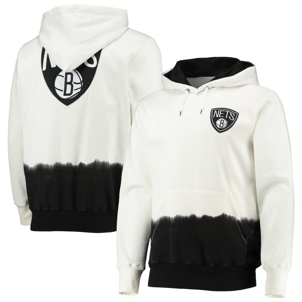 Brooklyn Nets FISLL Double Dribble Dip-Dye Pullover Hoodie Oatmeal
