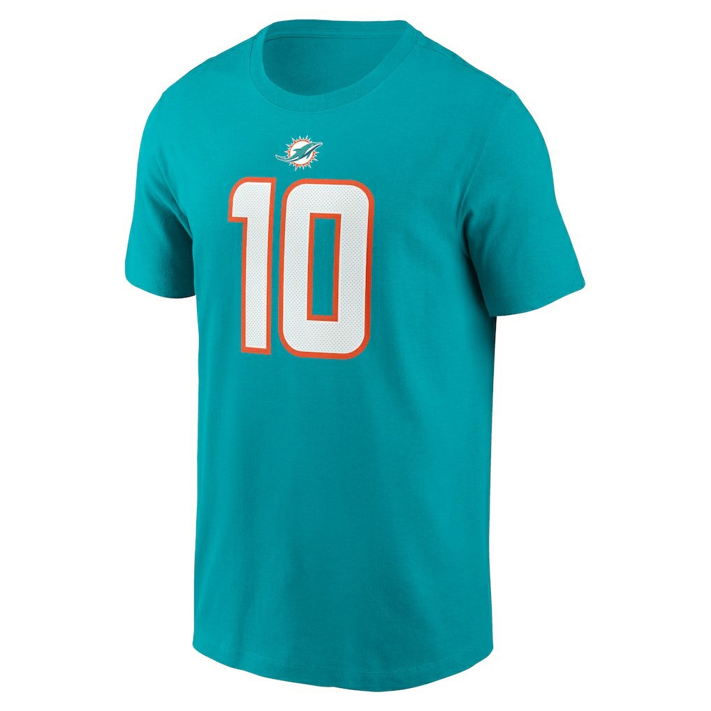 Tyreek Hill Miami Dolphins Player Name & Number T-Shirt Aqua
