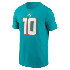 Tyreek Hill Miami Dolphins Player Name & Number T-Shirt Aqua