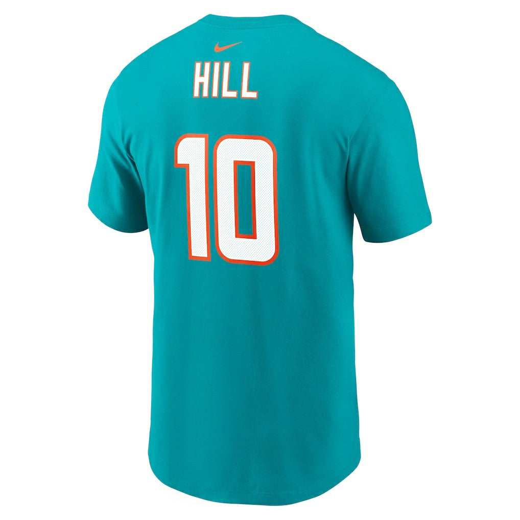 Tyreek Hill Miami Dolphins Player Name & Number T-Shirt Aqua