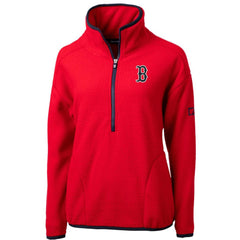 Boston Red Sox Cutter & Buck Women's Cascade Eco Sherpa Fleece Quarter-Zip Pullover Jacket - Red Jackets